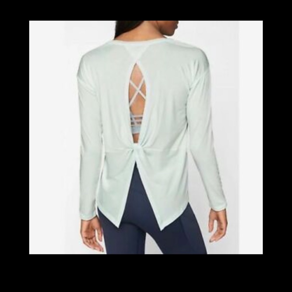 Athleta long sleeve twist back top XL - WHITE